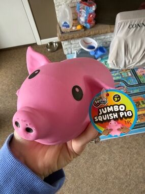 Jumbo Pink Squish Pig Plush Stress Toy - Unbranded